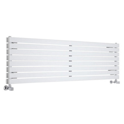 HomeStyleStore White Horizontal Double Flat Panel Designer Radiator ...