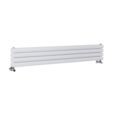 HomeStyleStore White Horizontal Double Oval Panel Designer Radiator 236 ...