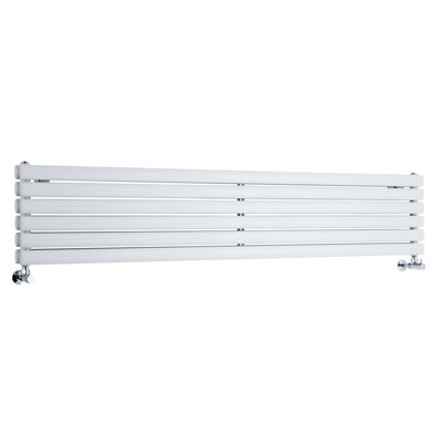 HomeStyleStore White Horizontal Double Oval Panel Designer Radiator ...