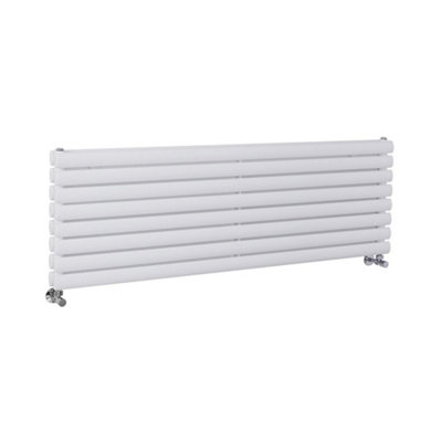 HomeStyleStore White Horizontal Double Oval Panel Designer Radiator ...