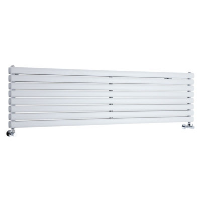 HomeStyleStore White Horizontal Double Oval Panel Designer Radiator ...