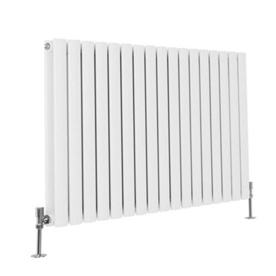 HomeStyleStore White Horizontal Double Oval Panel Designer Radiator 595 ...