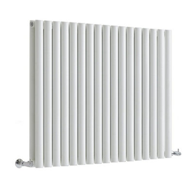 HomeStyleStore White Horizontal Double Oval Panel Designer Radiator 800 ...