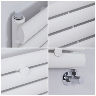 HomeStyleStore White Horizontal Single Oval Panel Designer Radiator 236 ...