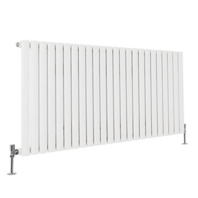 HomeStyleStore White Horizontal Single Oval Panel Designer Radiator 595 ...