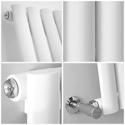 HomeStyleStore White Horizontal Single Oval Panel Designer Radiator 595 ...