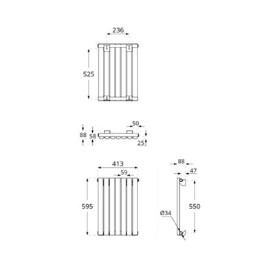 HomeStyleStore White Horizontal Single Oval Panel Designer Radiator 595 ...