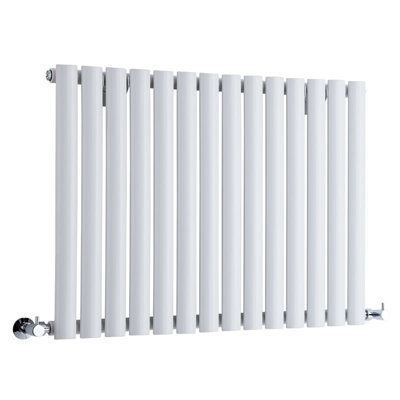 HomeStyleStore White Horizontal Single Oval Panel Designer Radiator ...