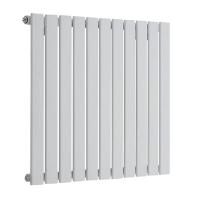 HomeStyleStore White Single Flat Panel Horizontal Designer Radiator ...