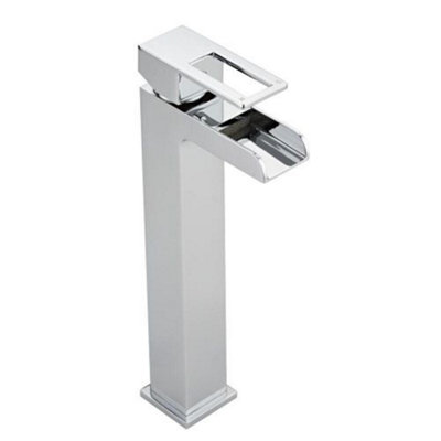 HomeStyleStore White Square Countertop Bathroom Basin Sink with High ...
