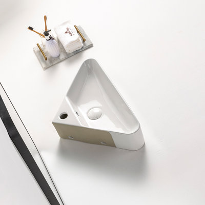 HomeStyleStore White Triangular Countertop Bathroom Basin Sink 560mm x ...