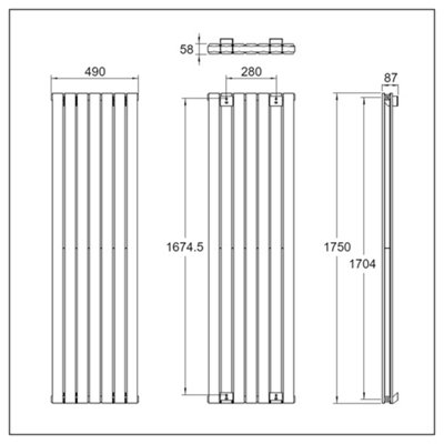 HomeStyleStore White Vertical Double Flat Panel Designer Radiator ...