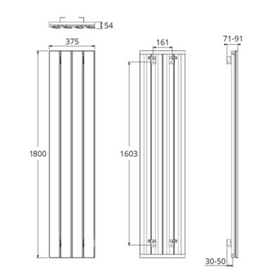 HomeStyleStore White Vertical Stepped Panel Aluminium Designer Radiator ...