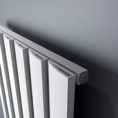 HomeStyleStore White Vertical Stepped Panel Aluminium Designer Radiator ...