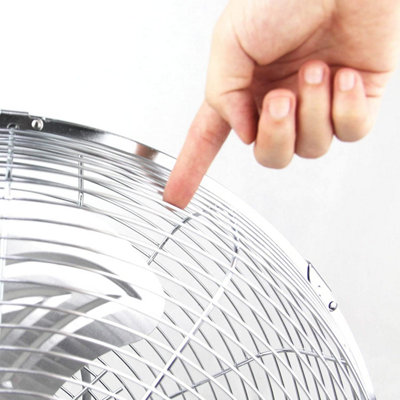 HOMIU 18" Floor Fan, Floor Standing High Velocity Electric Portable Cooling Fan with 3 Speed, Chrome Gym Fan