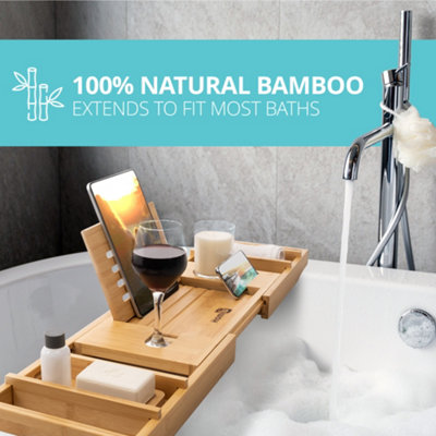 Bamboo Bathtub Tray, Expandable Bath newest