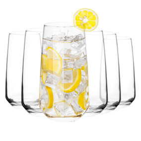 Homiu Highball Drinking Tumbler Glasses Set of 6 480ML Florence Collection BPA Free Dishwasher Safe