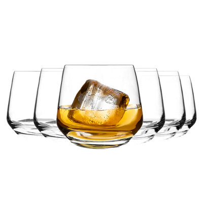 Homiu Whiskey Glass Tumbler Set 345ml Set of 6 BPA Free Dishwasher Safe Florence Collection