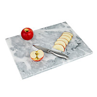 Homiu White Marble Chopping Board 40cm Heat Resistant Worktop Protector for Kitchen Non-Slip Cutting Board
