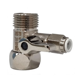 Hommix (1/4"PF x 1/2" BSP) Feed In Valve Male & Female Push Fit (Quick Connect)