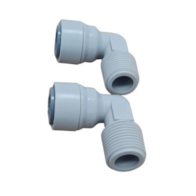 Hommix 3/8" Push Fit - 3/8" Male RO Pump Thread Elbow Connector