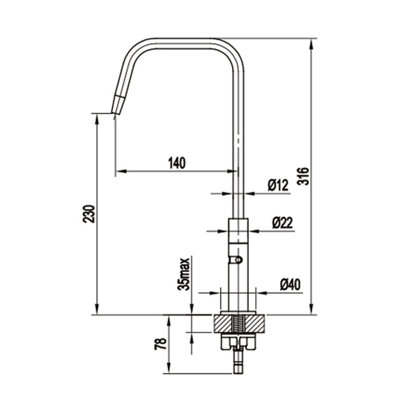 Hommix Cento Chrome Advanced Single Filter Under Sink Drinking Water Tap Filter & Filter Kit