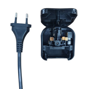 Hommix Euro to UK Converter Plug - Reusable Screwable , 3A, Black - ECP-BK-R-3A