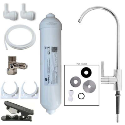 Hommix Lily Chrome Advanced Single Filter Under sink Drinking Water Tap Filter & Filter Kit