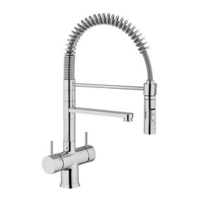 Hommix Miziana Chrome Pull-Out Spray-Hose 3-Way Tap (Triflow Filter Tap)