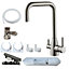 Hommix Olaf Brushed 304 Stainless Steel 3-Way Tap & Advanced Single Filter Under-sink Drinking Water Filter & Filter Kit