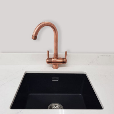 Hommix Pardenia Copper 3-Way Tap & Advanced Single Filter Under-sink Drinking Water Filter & Filter Kit