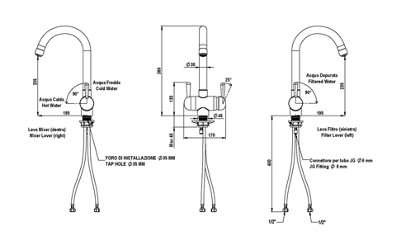 Hommix Pardenia Copper 3-Way Tap & Advanced Single Filter Under-sink Drinking Water Filter & Filter Kit