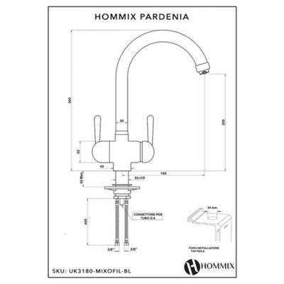 Hommix Pardenia Copper 3-Way Tap (Triflow Filter Tap)