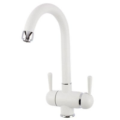 Hommix Pardenia White 3-Way Tap & Advanced Single Filter Under-sink Drinking Water & Filter Kit