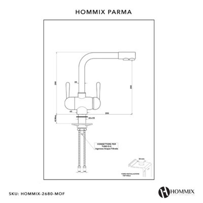 Hommix Parma Black 3-Way Tap (Triflow Filter Tap)