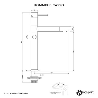 Hommix Picasso Chrome 3-Way Tap (Triflow Filter Tap)