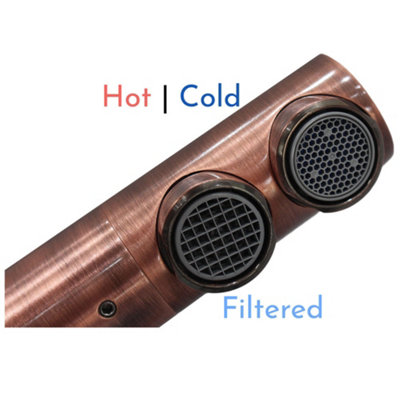 Hommix Picasso Copper 3-Way Tap & Advanced Single Filter Under-sink Drinking Water & Filter Kit
