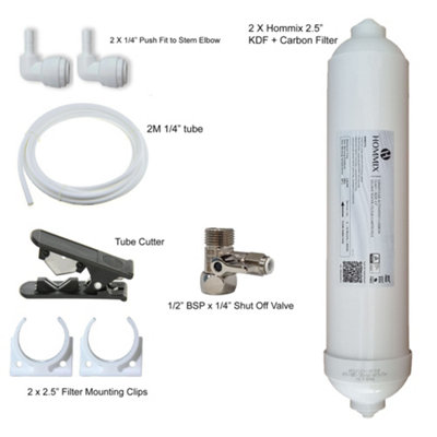 Hommix Pisa Brushed 304 Stainless Steel 3-Way Tap & Advanced Single Filter Under-sink Drinking Water filter & Filter Kit