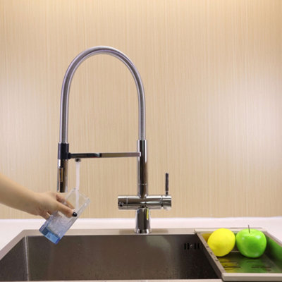 Hommix Riva Chrome 3-Way Tap & Advanced Single Filter Under-sink Drinking Water & Filter Kit