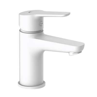 Hommix Rubineta Uno-18 White Bathroom Basin Tap Mixer