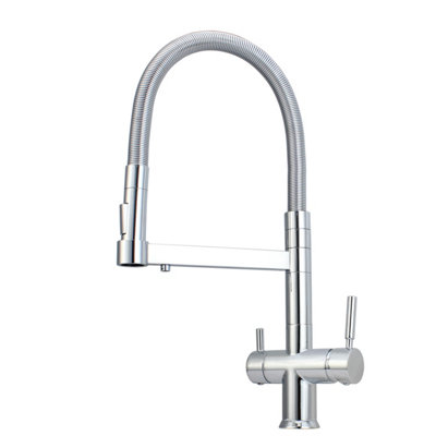 Hommix Savona Chrome Pull-Out Spray-Hose 3-Way Tap (Triflow Filter Tap)
