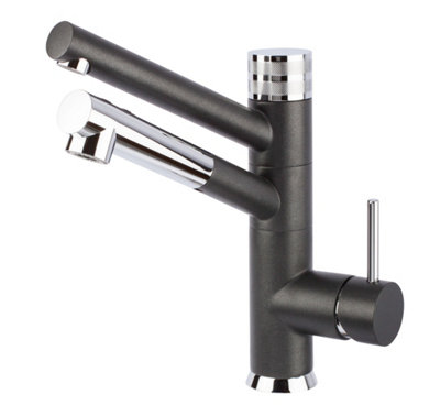 Hommix Sicilia Black Pull-Out Spray-Hose 3-Way Tap (Triflow Filter Tap)