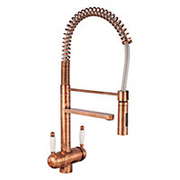 Hommix Tatiana Tall Copper Pull-Out Spray-Hose 3-Way Tap (Triflow Filter Tap)