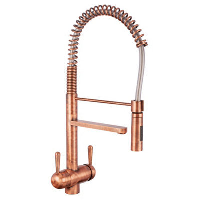 Hommix Tatiana Tall Copper Pull-Out Spray-Hose 3-Way Tap (Triflow Filter Tap)