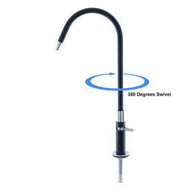 Hommix Vasto Black 304 Stainless Steel Elegant Single Water Dispensing Tap