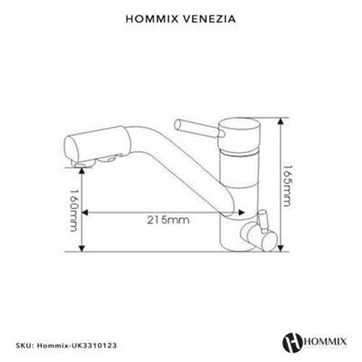 Hommix Venezia Chrome 3-Way Tap (Triflow Filter Tap)
