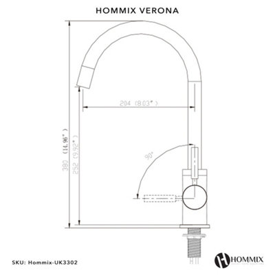Hommix Verona Brushed Nickel 3-Way Tap (Triflow Filter Tap)