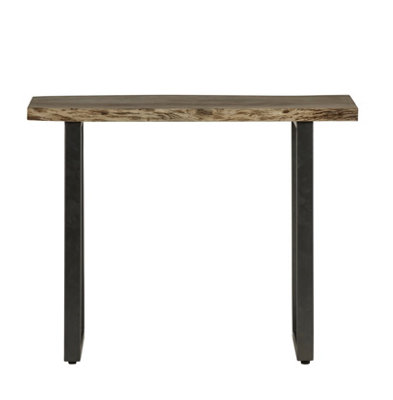 Console table metal on sale legs wood top