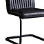 Hommoo Industrial Style Pu Leather Padded Seat Dining Chair Dark Grey (Set Of - 2)