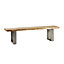 Hommoo Industrial Wood And Metal Medium Dining Bench